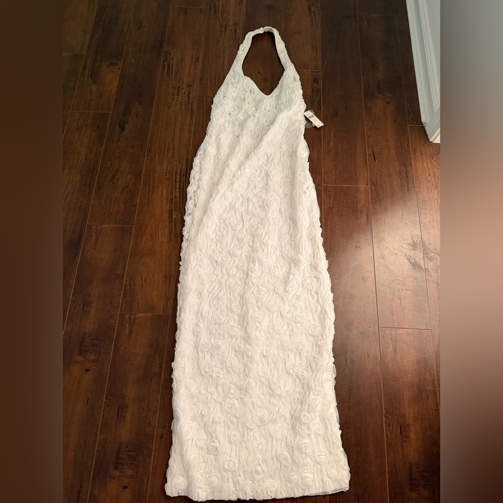 Brand new BHLDN White flower halter midi dress